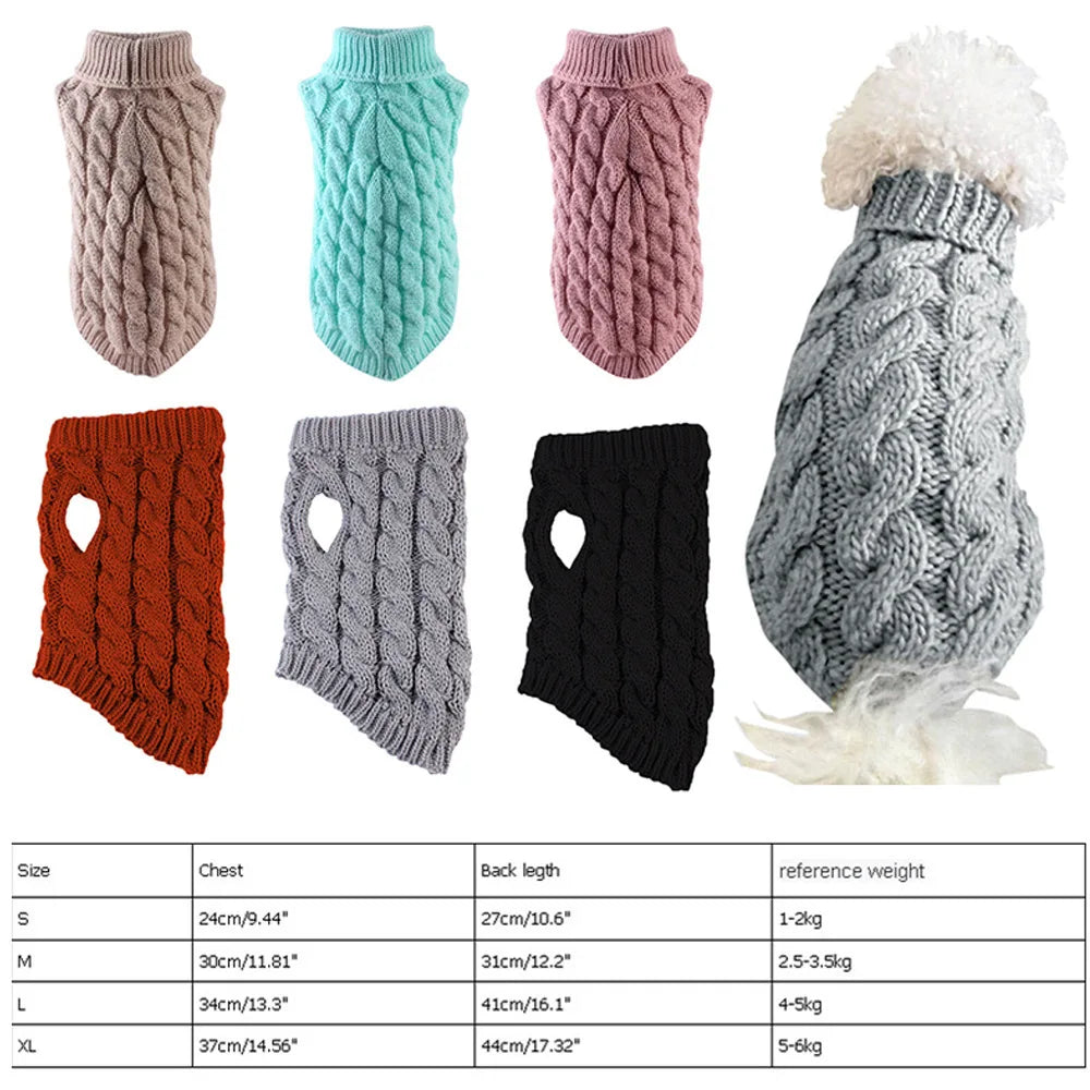New Small Dog Sweater – Autumn/Winter Knitted Warm Pet Clothing