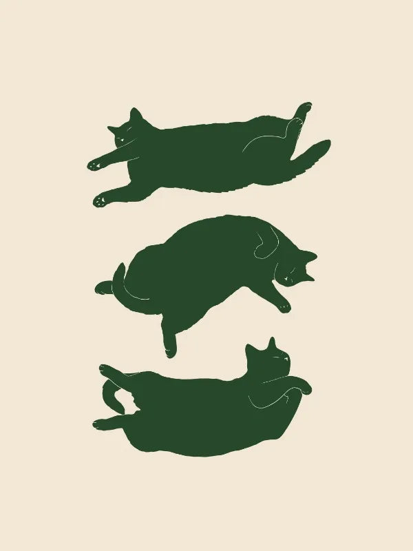 Funny Dumpling Cat Line Art Canvas – Nordic Wall Poster for Home Décor