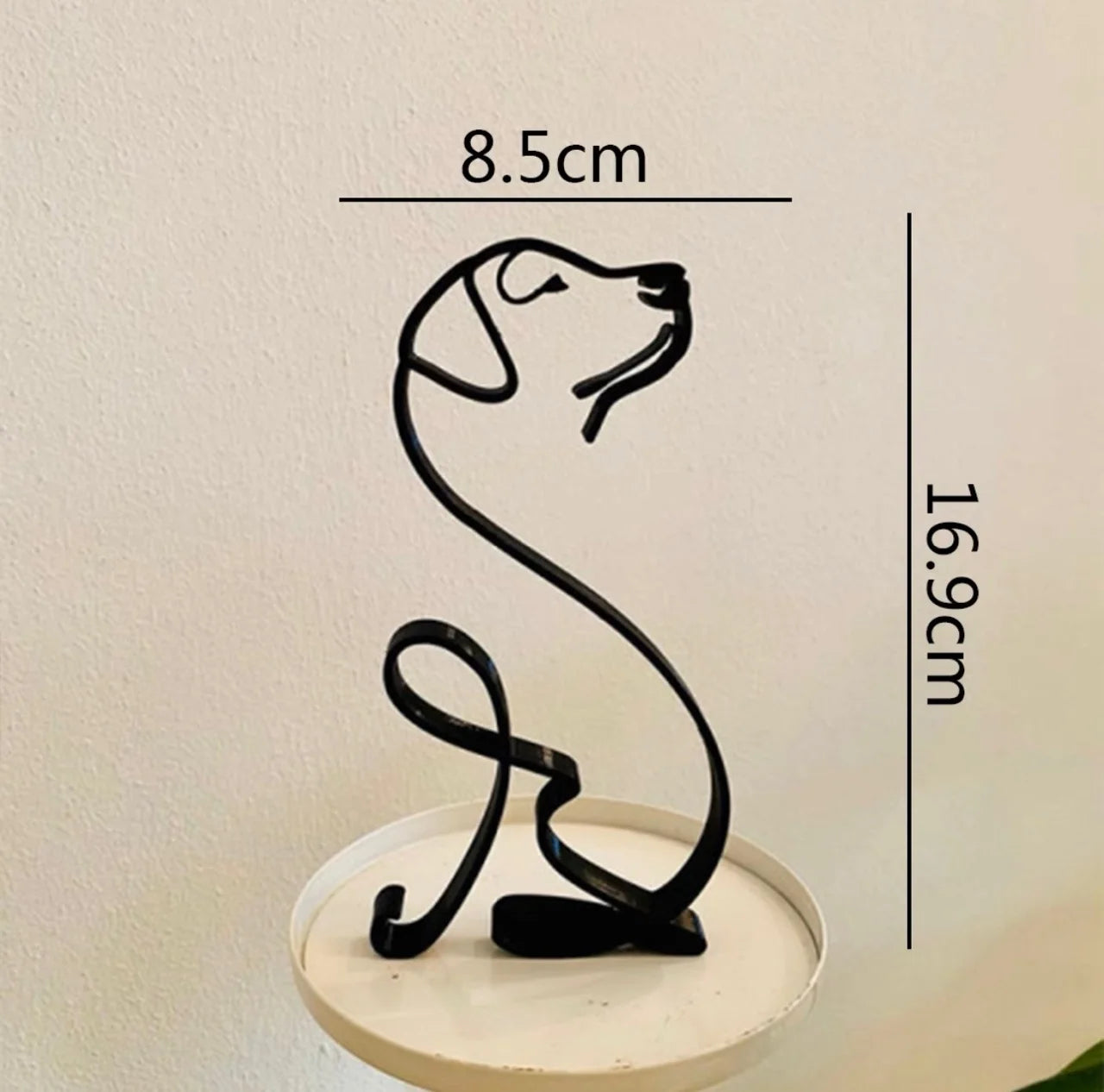 Metal Dog Sculpture – Minimalist Iron Figurine for Home & Office Decor