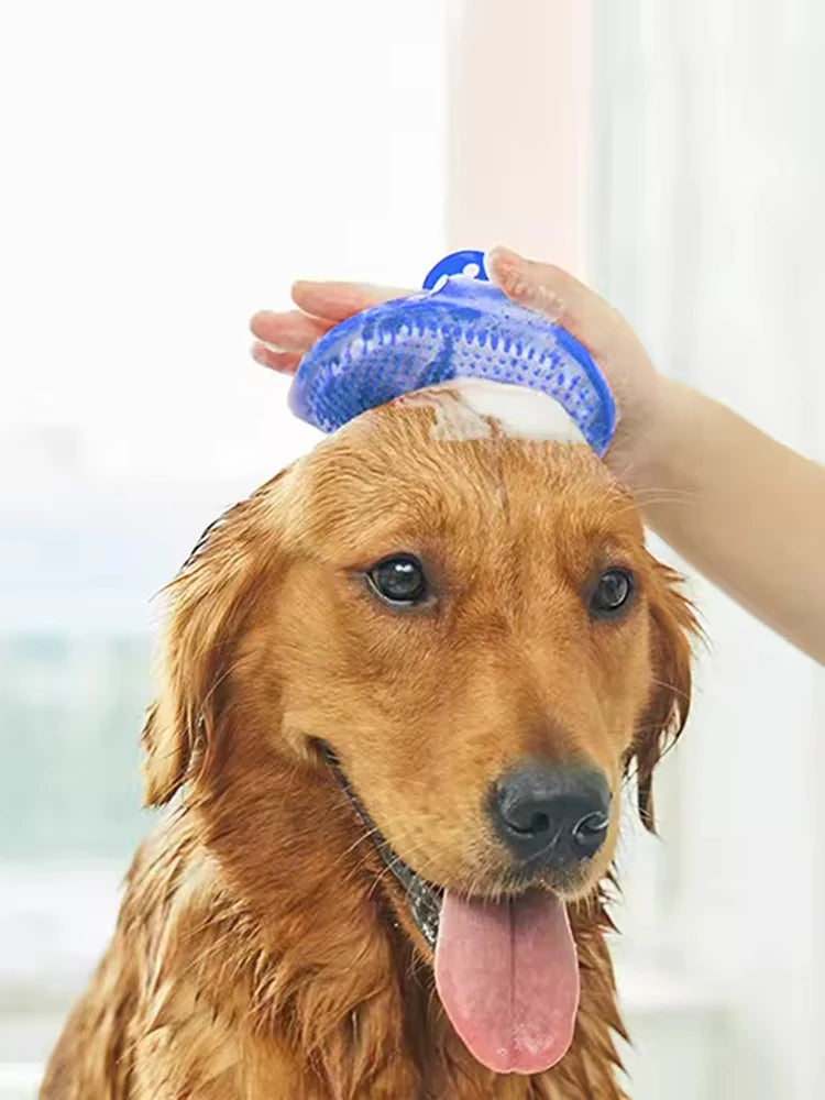 1PC Soft Rubber Pet Bath Brush – Grooming & Massage Glove for Dogs & Cats