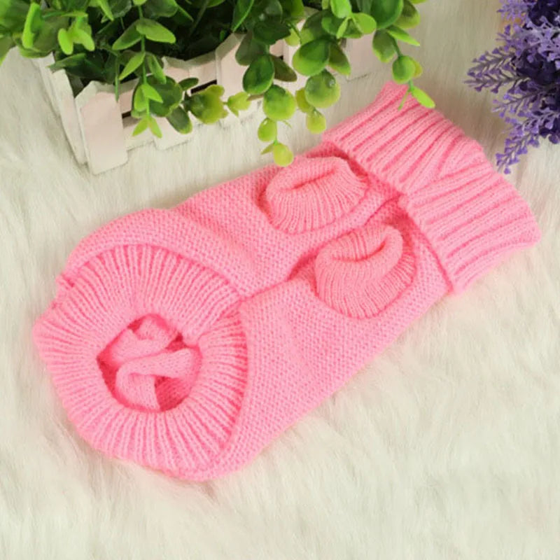 Knitted Dog Sweater – Warm Winter Pet Clothes for Small & Medium Dogs