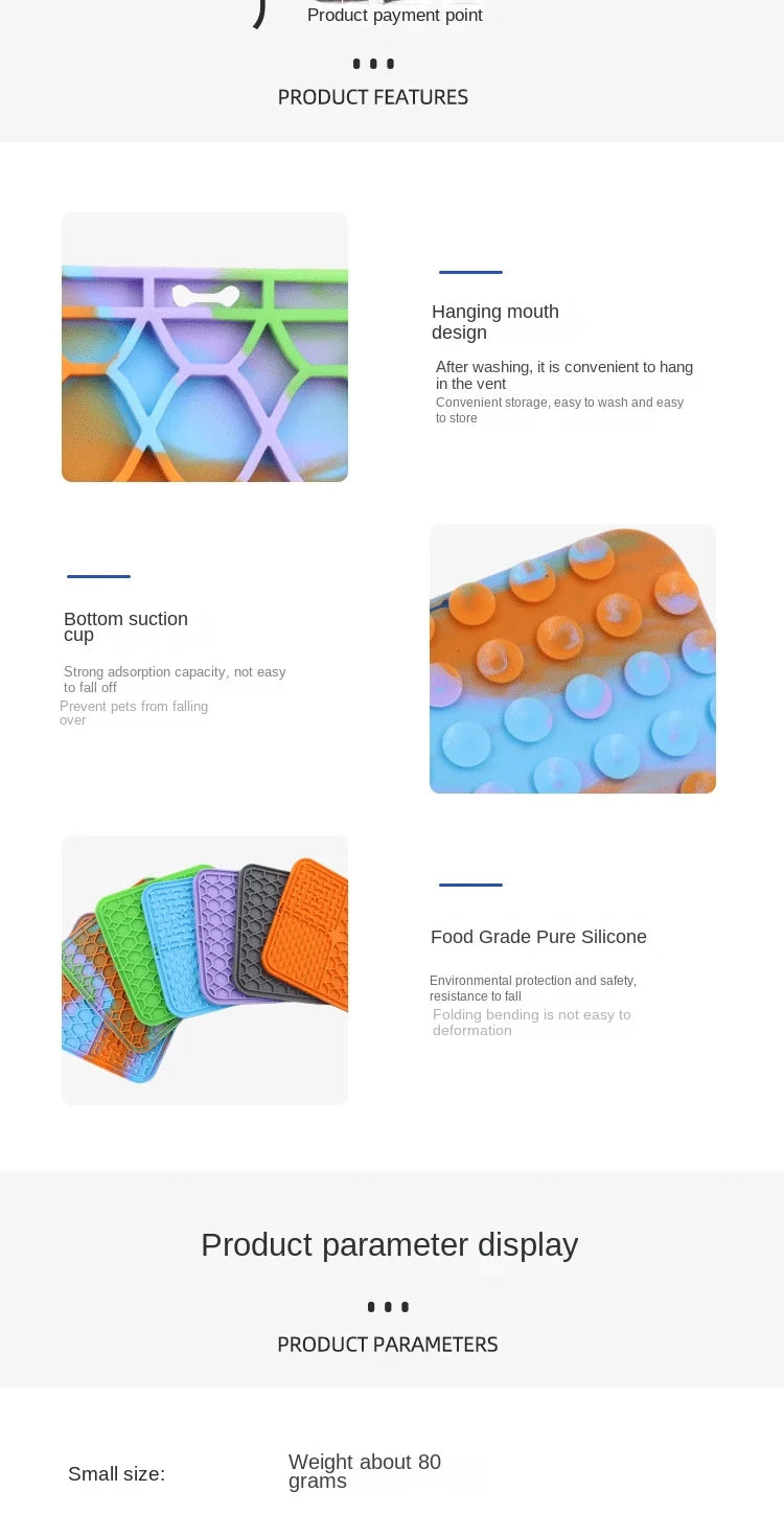 Silicone Pet Licking Pad – Suction Slow Feeder Plate for Dogs & Cats