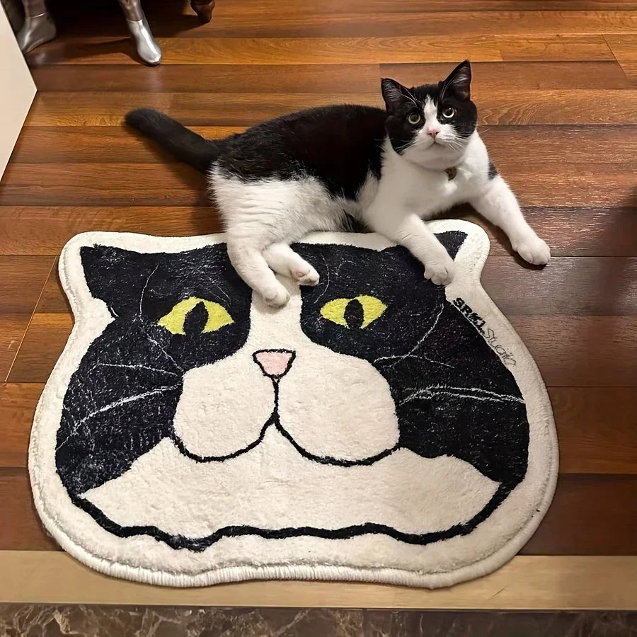 Non-Slip Waterproof Cat Floor Mat – Stain-Resistant Home Decor Rug