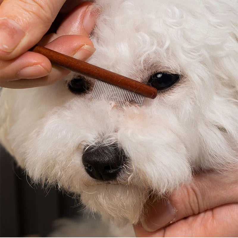 Wooden Pet Tear Stain Comb – Facial Cleaning Tool for Dogs & Cats