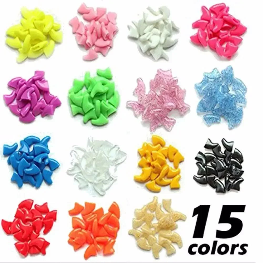 20PCS Soft Silicone Cat Nail Caps – Claw Covers with Adhesive for Pet Paw Protection