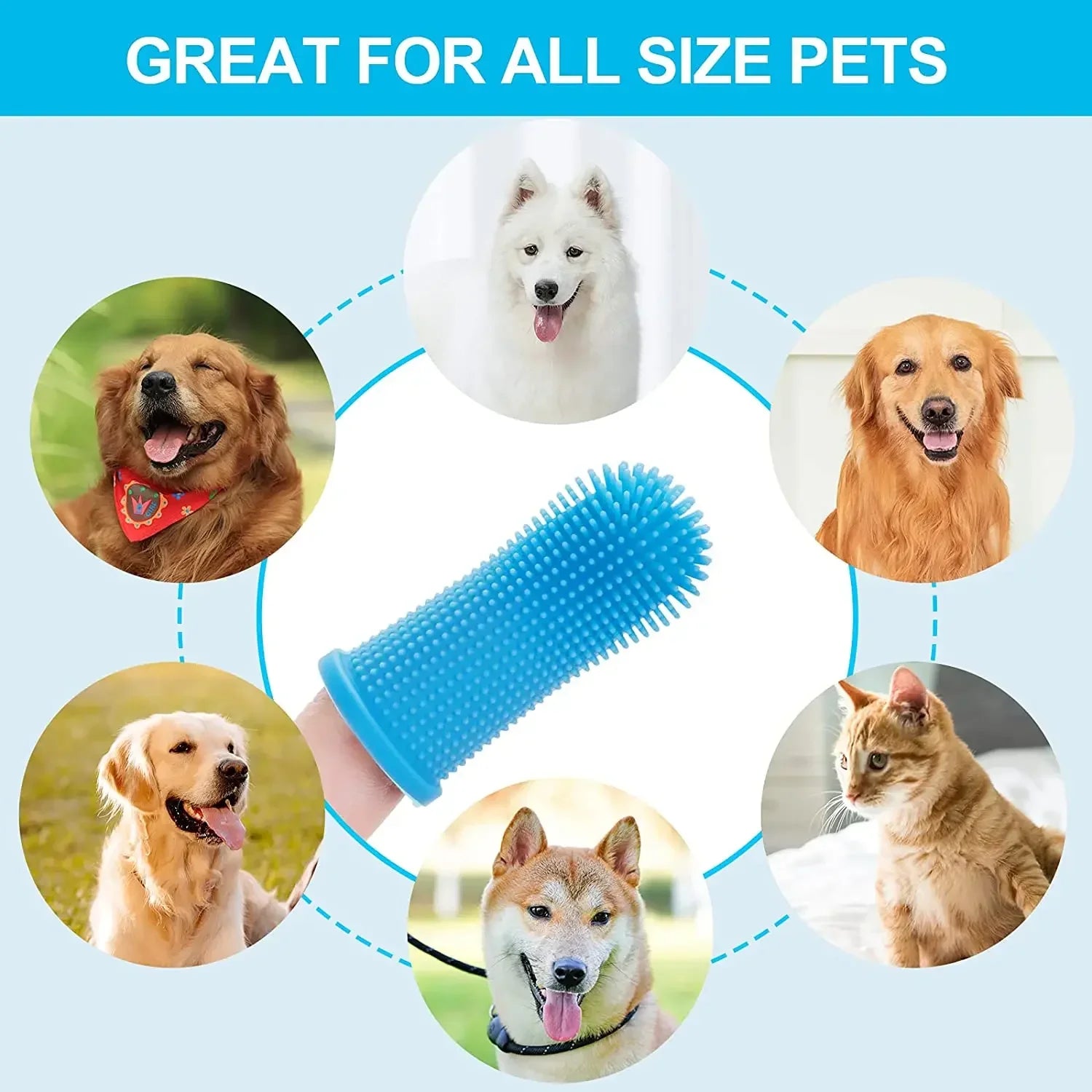 Soft Silicone Finger Toothbrush – Pet Teeth Cleaning Tool for Dogs & Cats