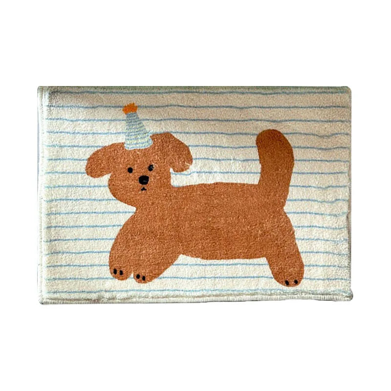 VIKAMA Korean Style Dog Print Non-Slip Absorbent Floor Mat