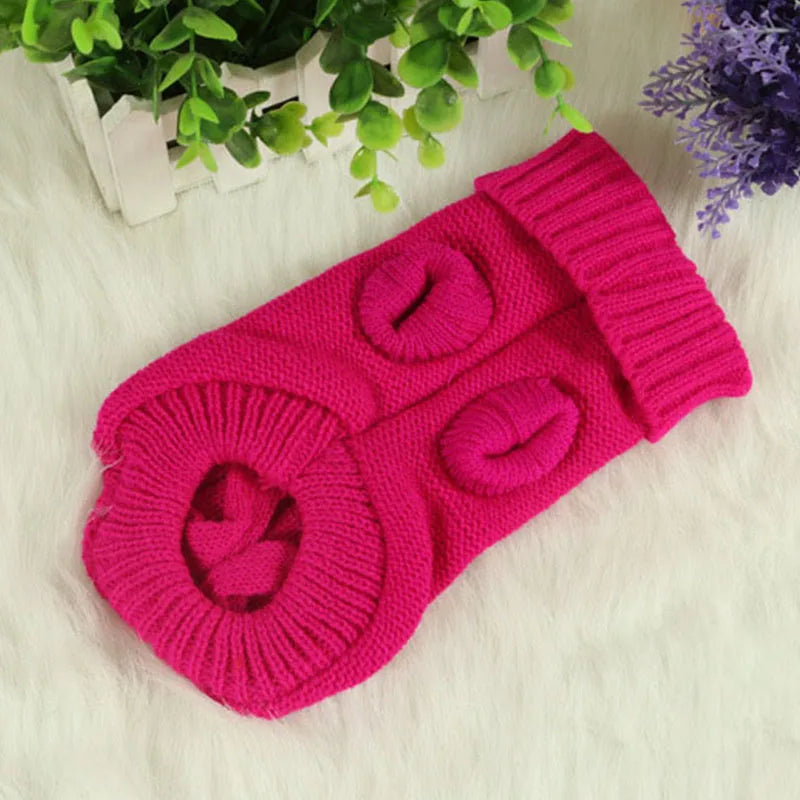 Knitted Dog Sweater – Warm Winter Pet Clothes for Small & Medium Dogs