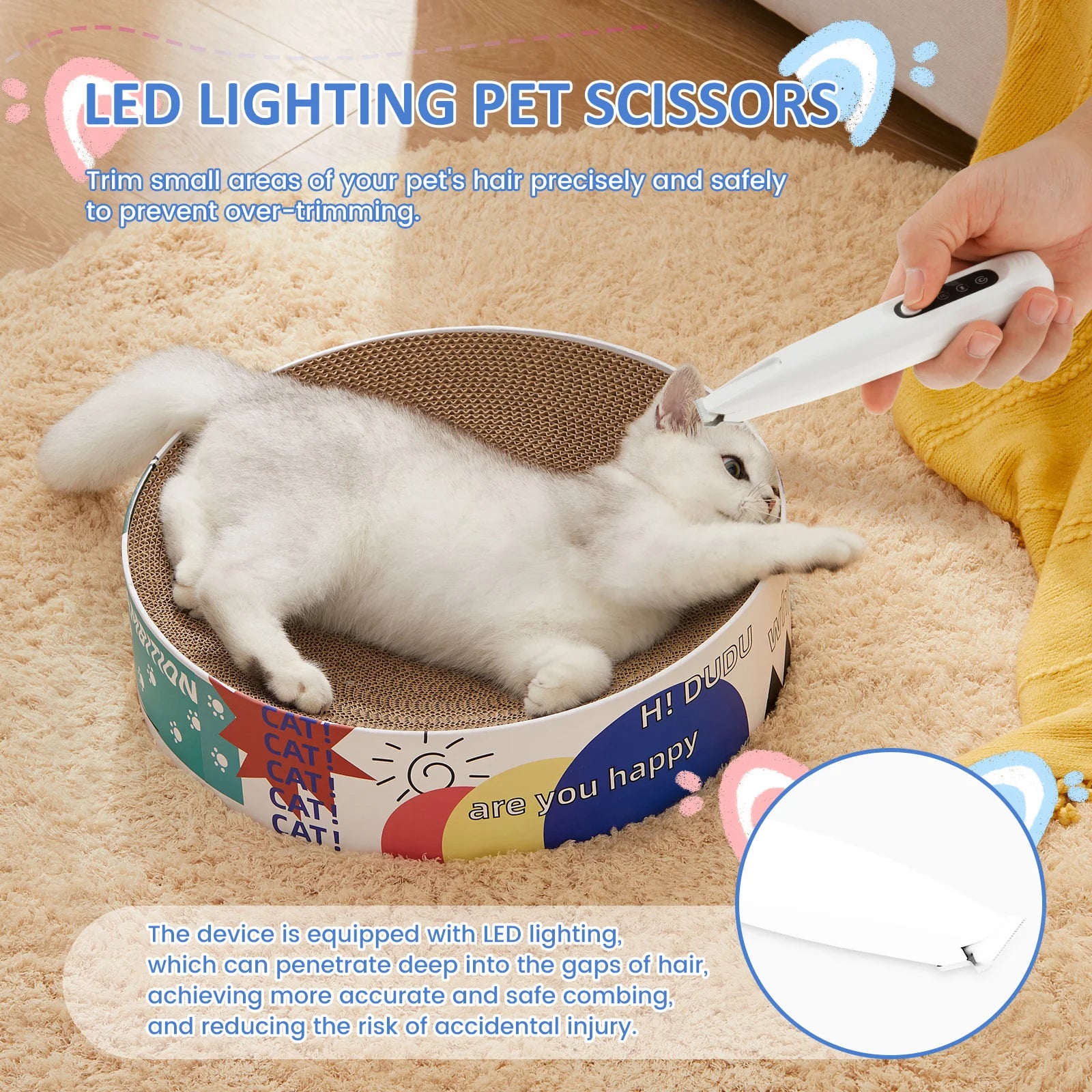 Rechargeable Pet Paw Trimmer – Waterproof Dog Hair Clipper with LED Display