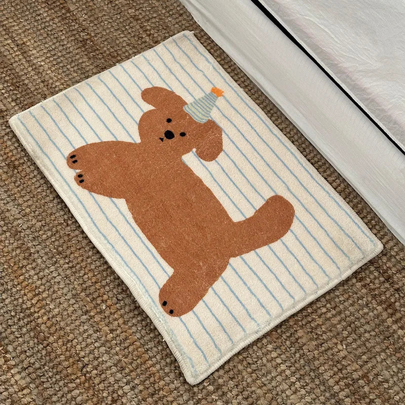 VIKAMA Korean Style Dog Print Non-Slip Absorbent Floor Mat