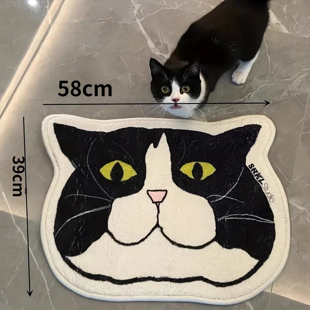 Non-Slip Waterproof Cat Floor Mat – Stain-Resistant Home Decor Rug