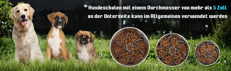 Slow Feeder Pet Bowl with Suction Cup – Anti-Choking Dog Food Bowl