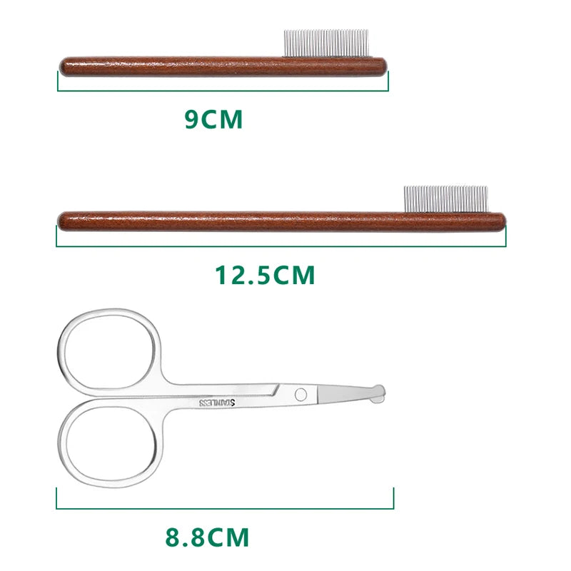 Wooden Pet Tear Stain Comb – Facial Cleaning Tool for Dogs & Cats