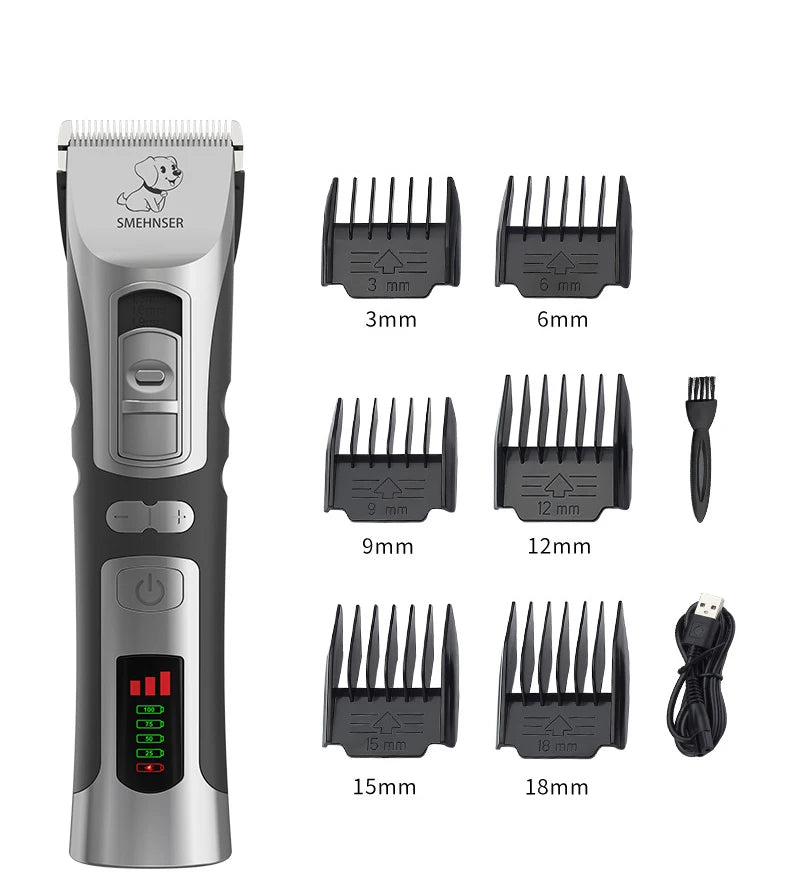 High-Power Smart Dog Clippers – Rechargeable Pet Grooming Trimmer with Detachable Blade