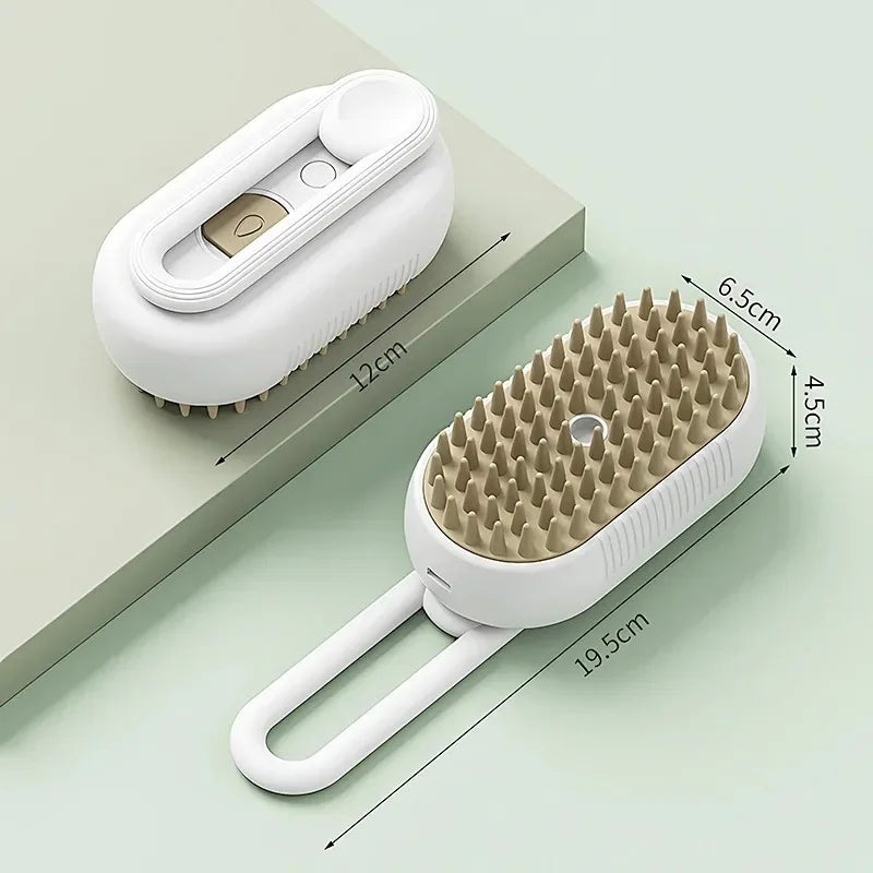 3-in-1 Pet Electric Steam Brush – Spray, Massage & Hair Removal Comb for Dogs & Cats