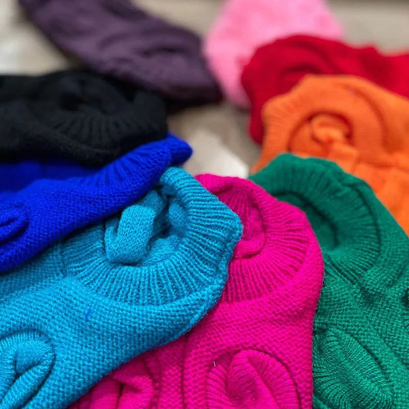 Knitted Dog Sweater – Warm Winter Pet Clothes for Small & Medium Dogs