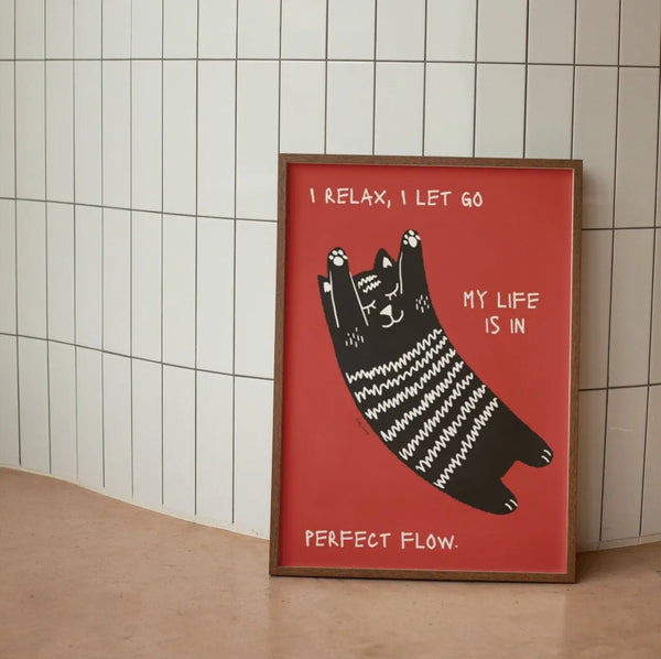 Modern Black Cat Wall Art – Funny Kitten Quote Canvas Print