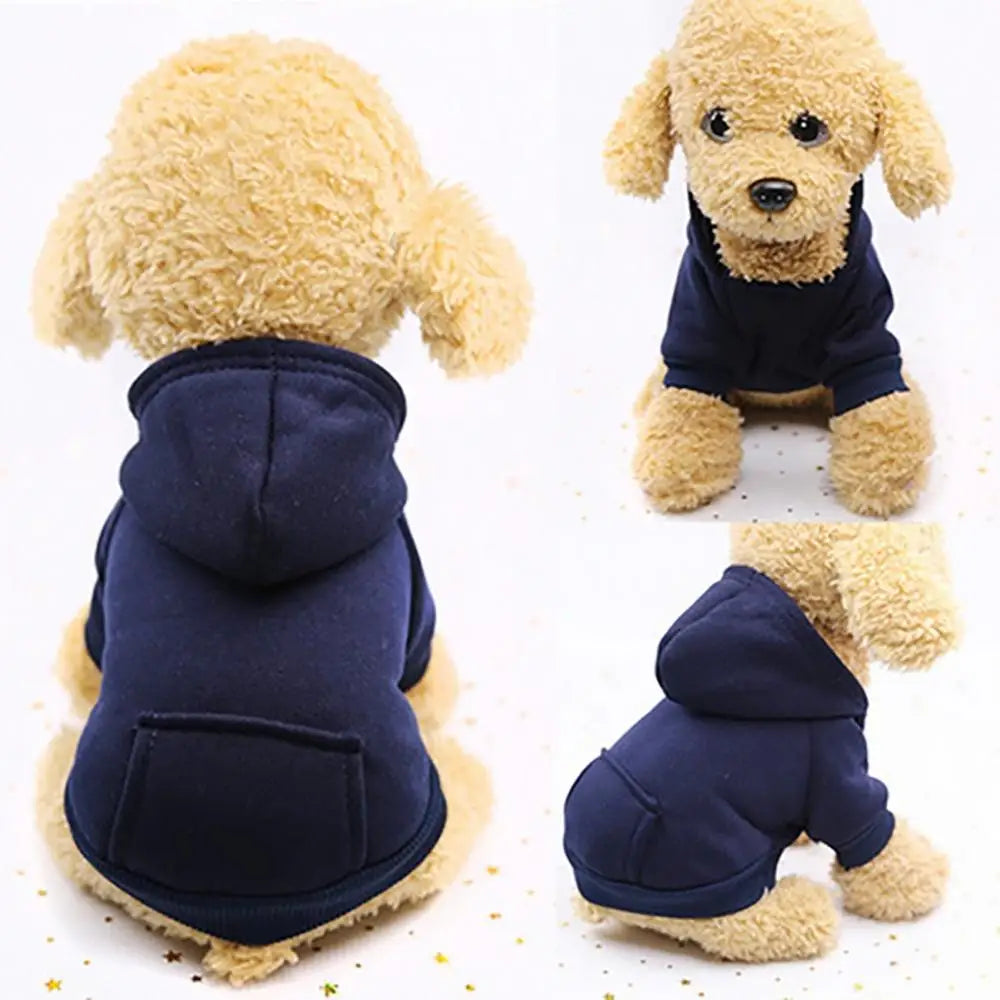 Hooded Pet Sweatshirt – Two-Legged Autumn/Winter Outfit for Cats & Small Dogs