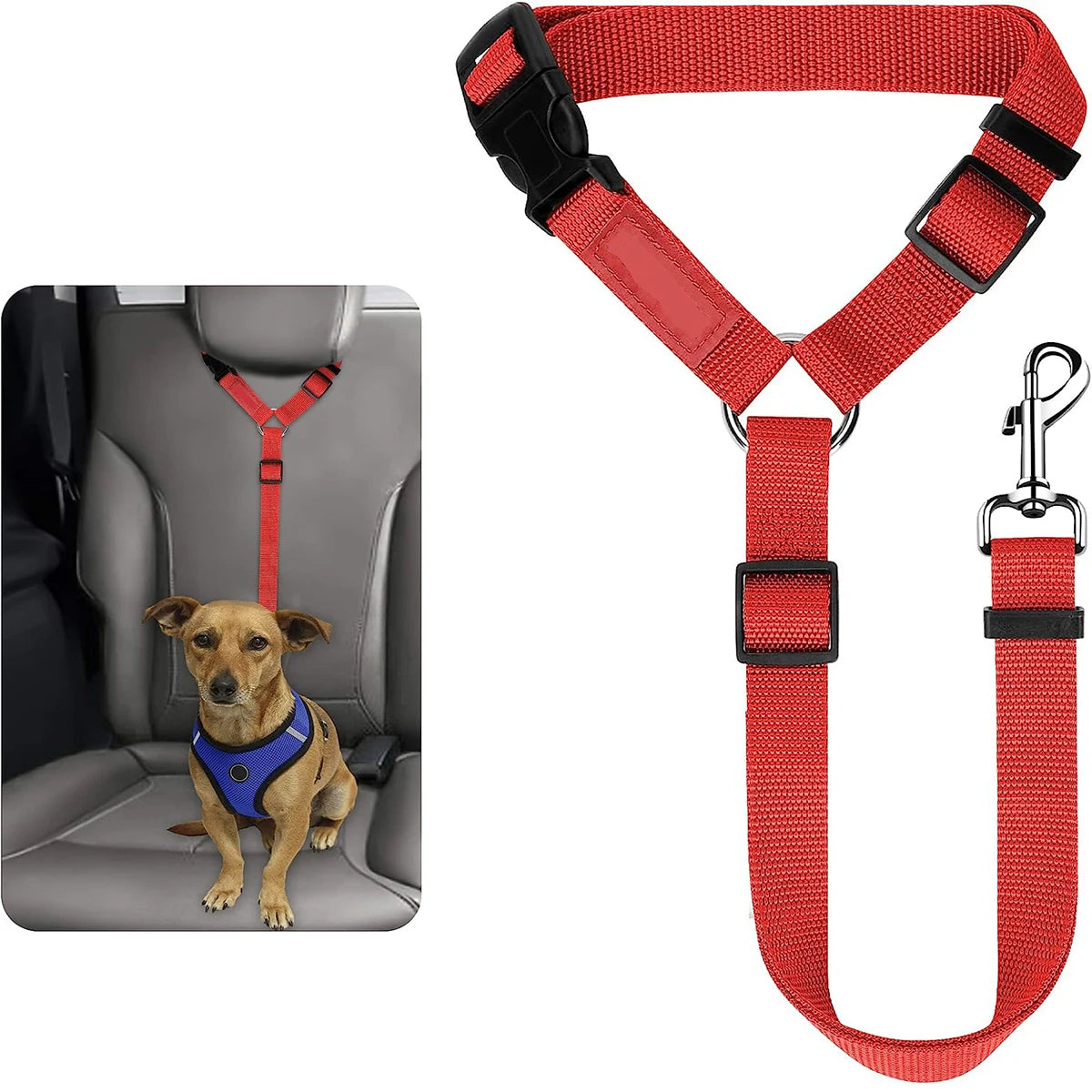 Adjustable Pet Car Seat Belt – Headrest Restraint for Dogs & Cats
