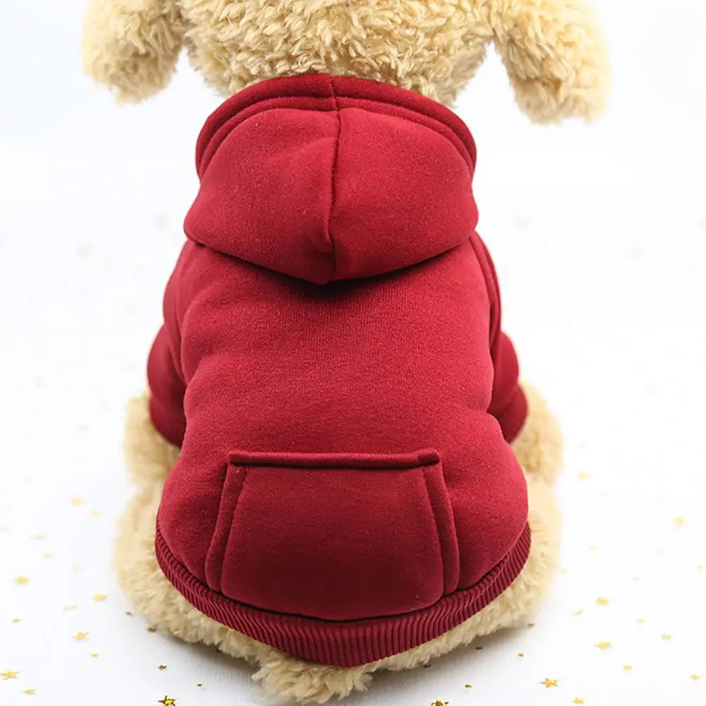 Hooded Pet Sweatshirt – Two-Legged Autumn/Winter Outfit for Cats & Small Dogs