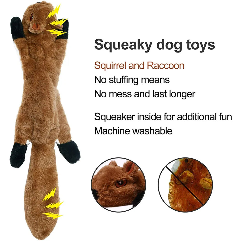 Stuffingless Squeaky Animal Dog Toy
