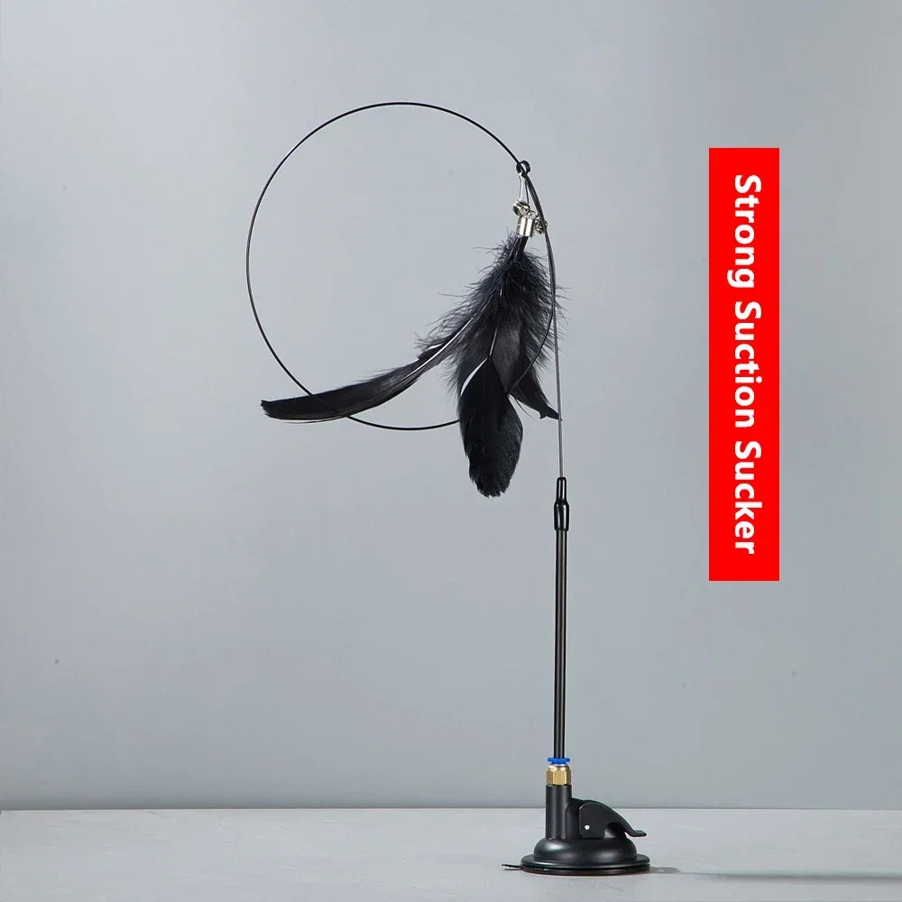 Cat Teaser Stick with Suction Cup & Bell