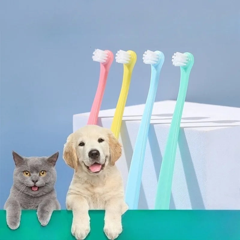 Small Head Dog & Cat Toothbrush – Teeth Cleaning Pet Grooming Tool