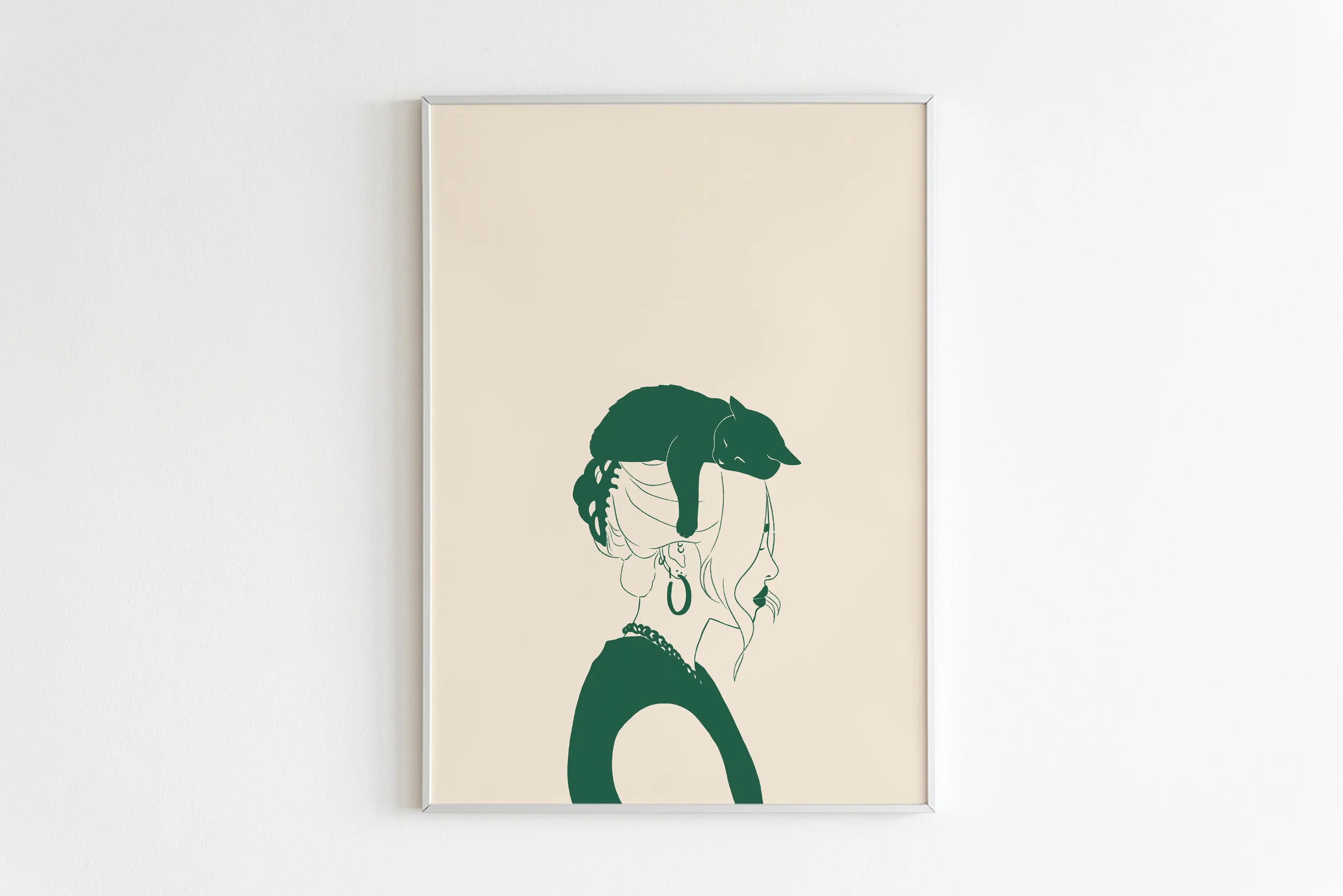 Minimalist Sleepy Kitties Wall Art – Cute Cat Illustration Canvas