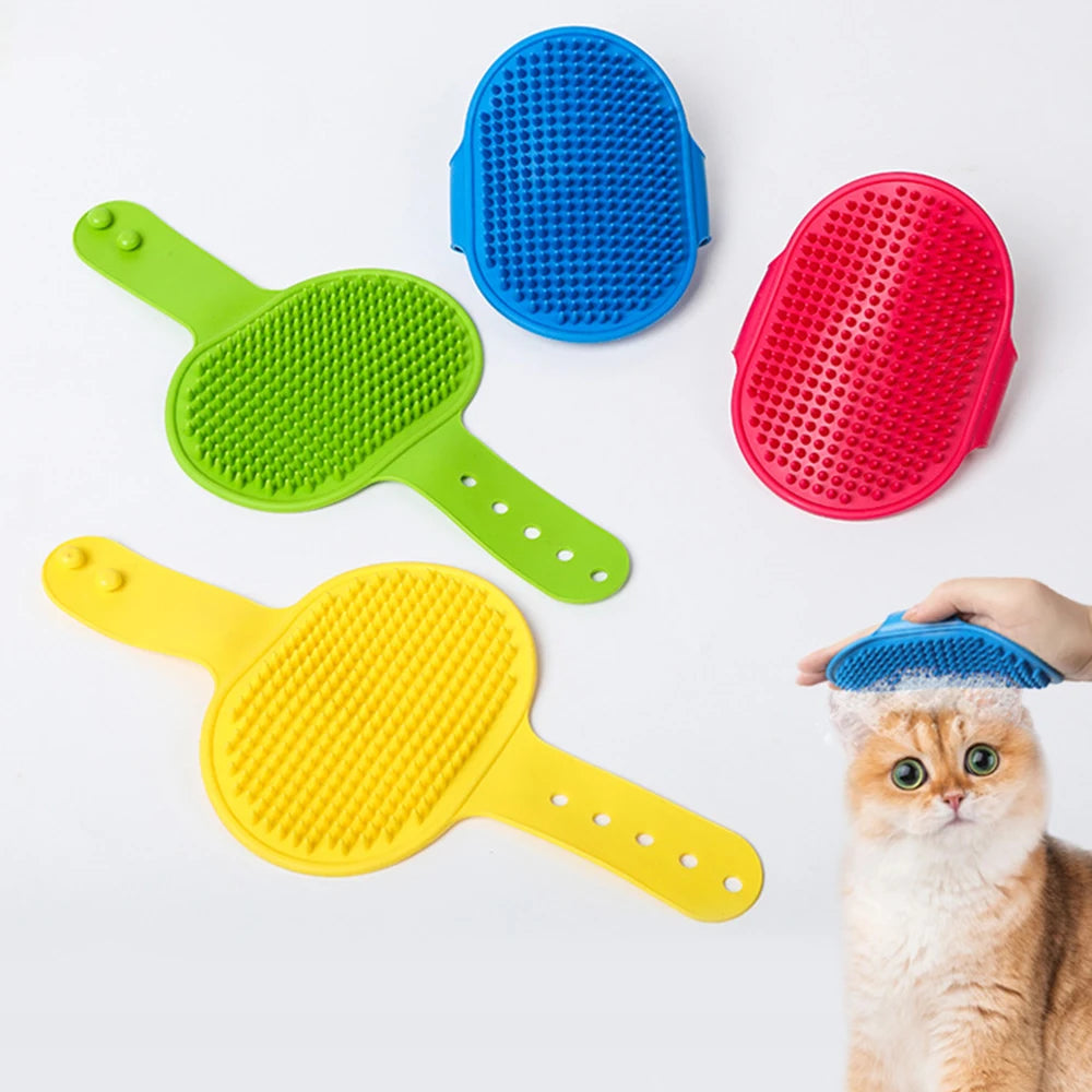1PC Soft Rubber Pet Bath Brush – Grooming & Massage Glove for Dogs & Cats