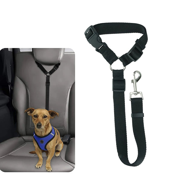 Adjustable Pet Car Seat Belt – Headrest Restraint for Dogs & Cats