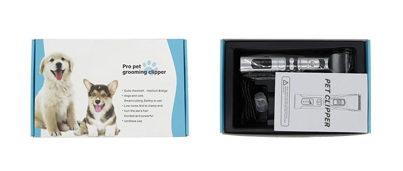 High-Power Smart Dog Clippers – Rechargeable Pet Grooming Trimmer with Detachable Blade