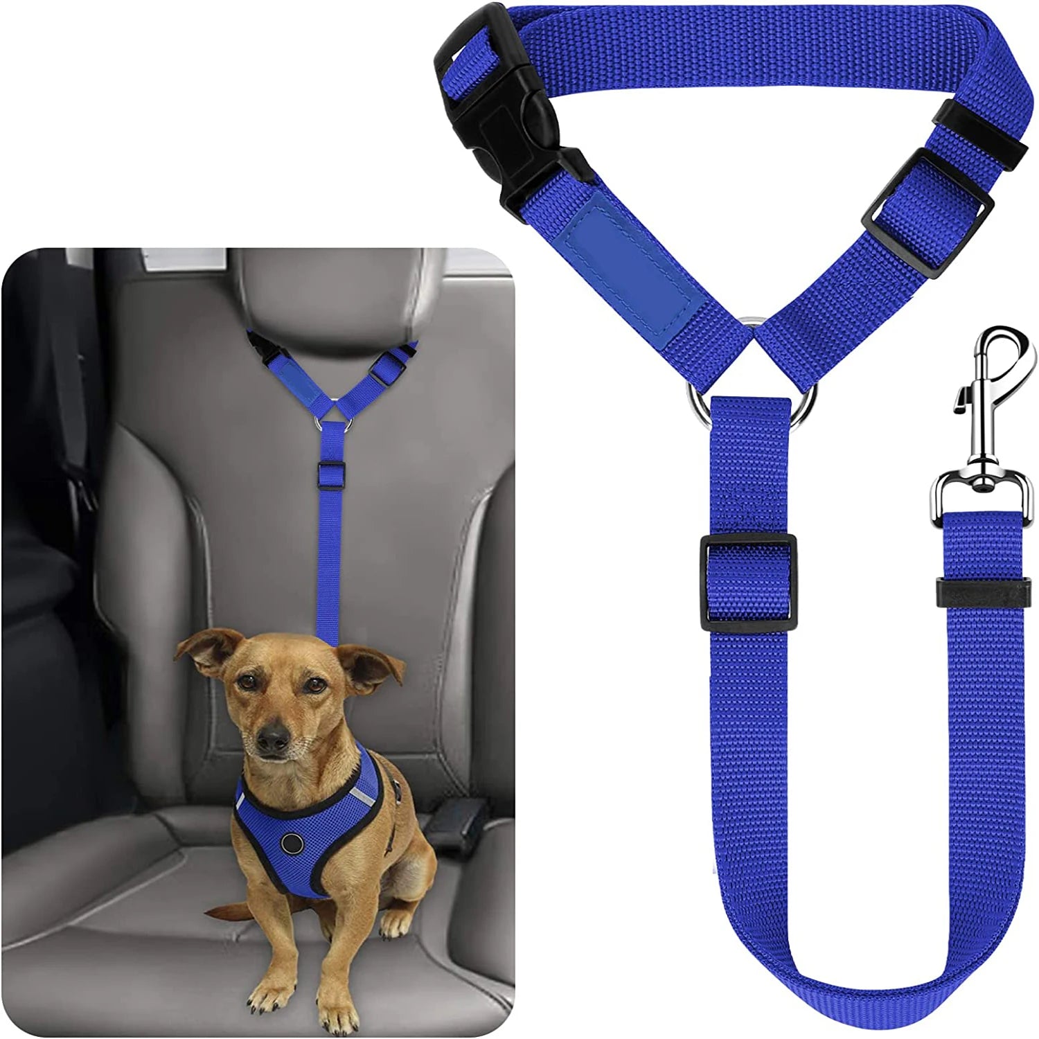 Adjustable Pet Car Seat Belt – Headrest Restraint for Dogs & Cats