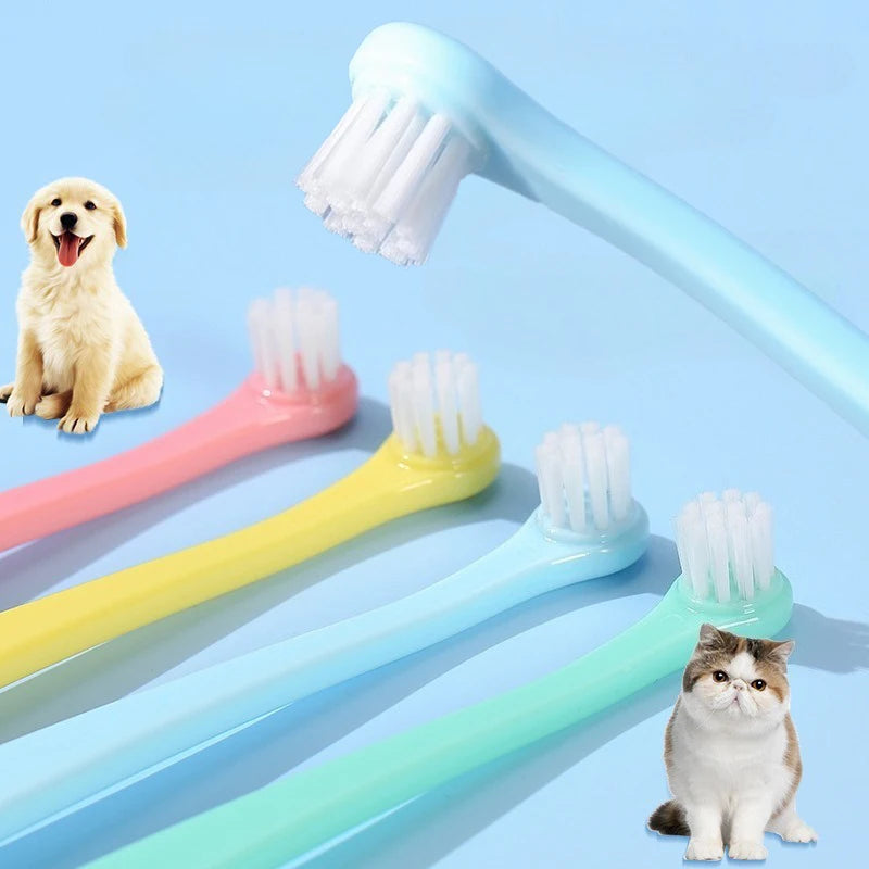 Small Head Dog & Cat Toothbrush – Teeth Cleaning Pet Grooming Tool