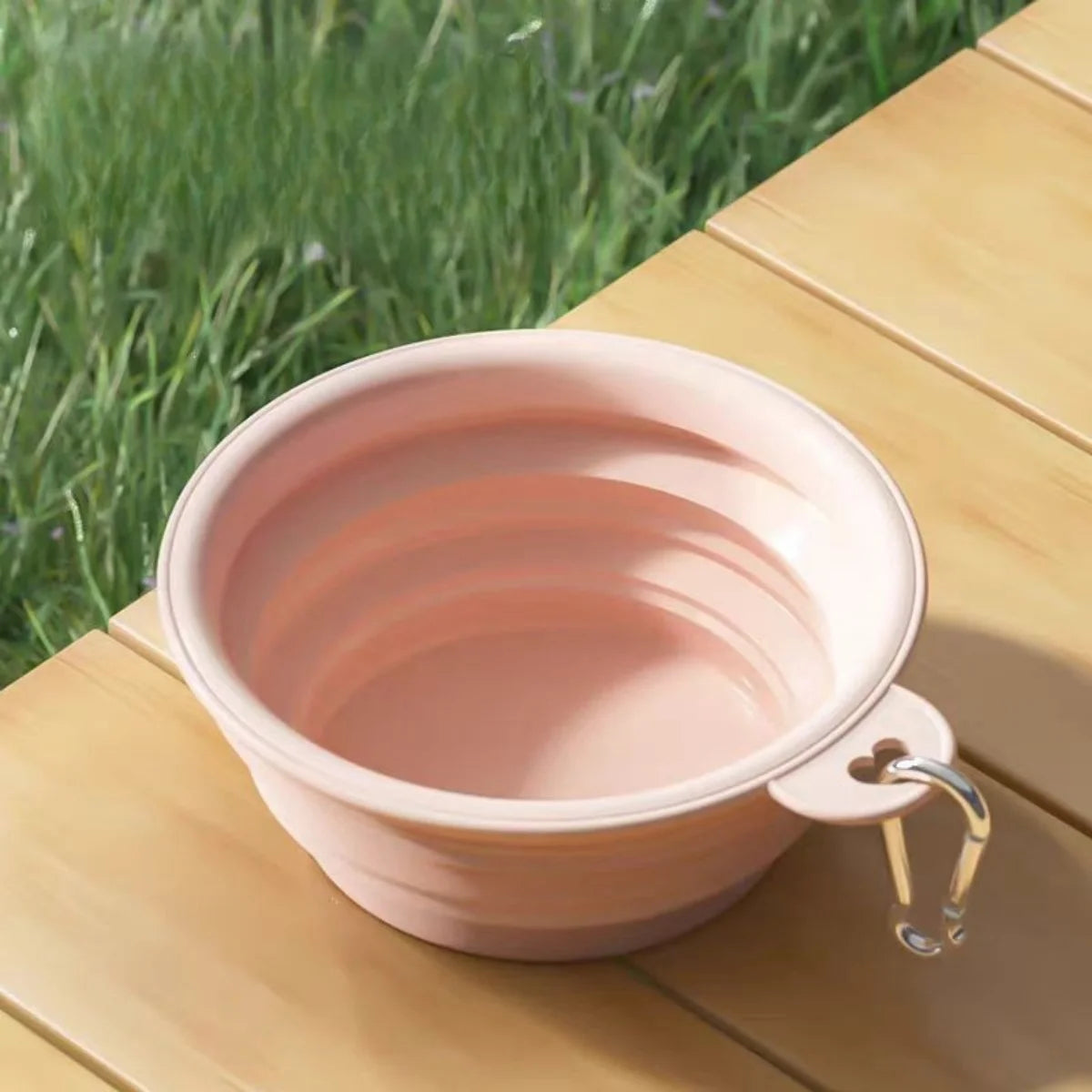 2pcs Collapsible Silicone Pet Bowls with Carabiner – Portable Dog Food & Water Bowls