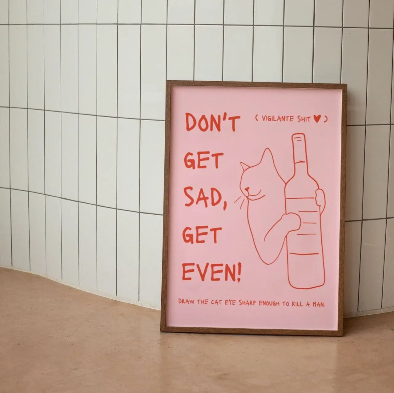 Modern Black Cat Wall Art – Funny Kitten Quote Canvas Print