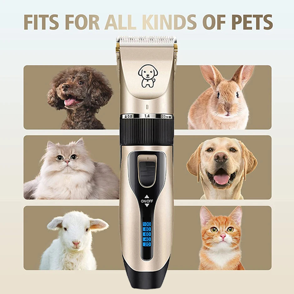 Professional All-Metal Pet Hair Clipper – Rechargeable Low-Noise Dog & Cat Grooming Trimmer