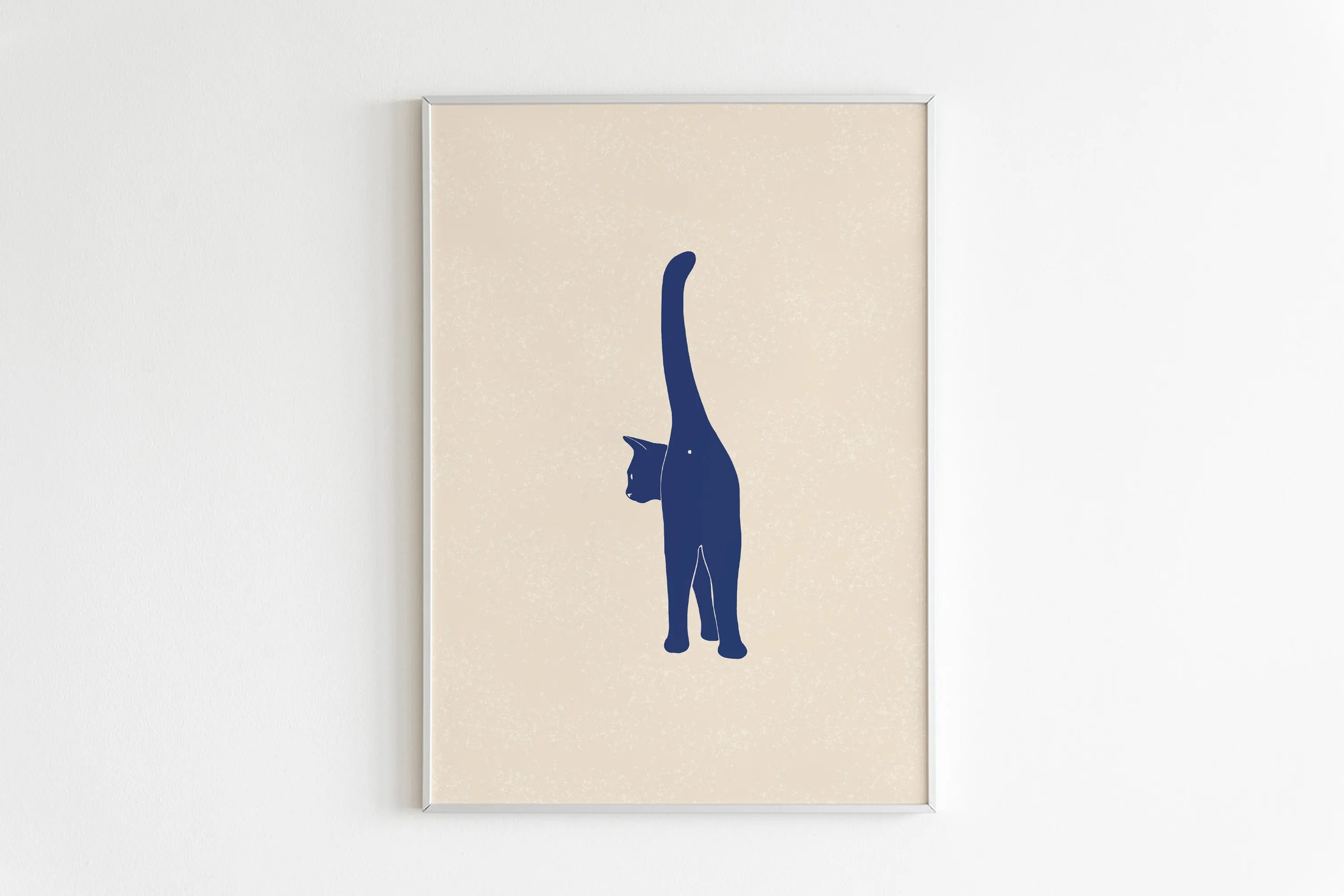 Minimalist Sleepy Kitties Wall Art – Cute Cat Illustration Canvas