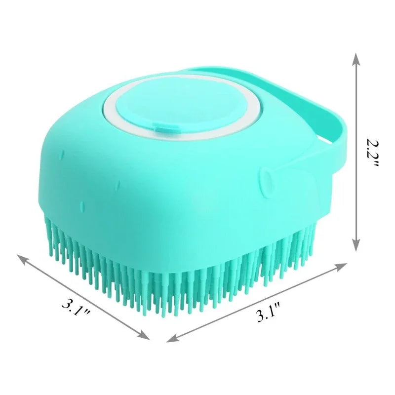 Pet Shampoo Brush – 80ml Silicone Grooming Scrubber for Dogs & Cats