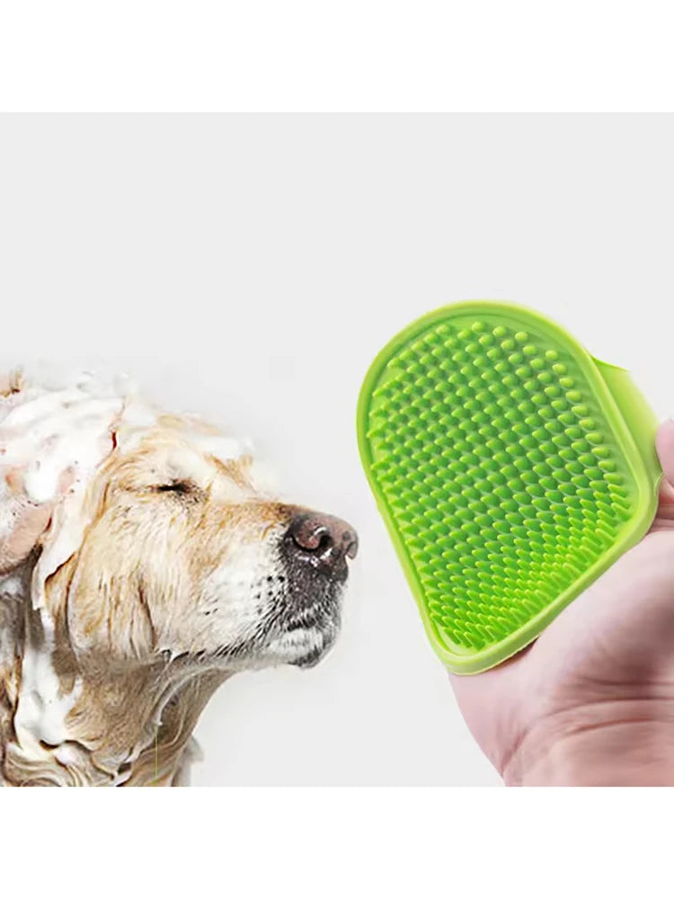 1PC Soft Rubber Pet Bath Brush – Grooming & Massage Glove for Dogs & Cats