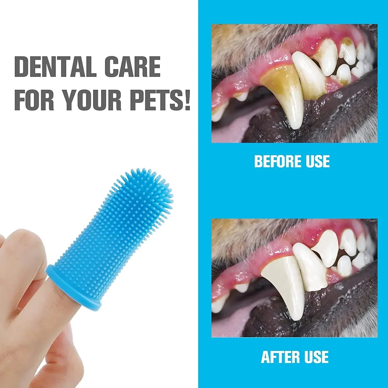 Soft Silicone Finger Toothbrush – Pet Teeth Cleaning Tool for Dogs & Cats