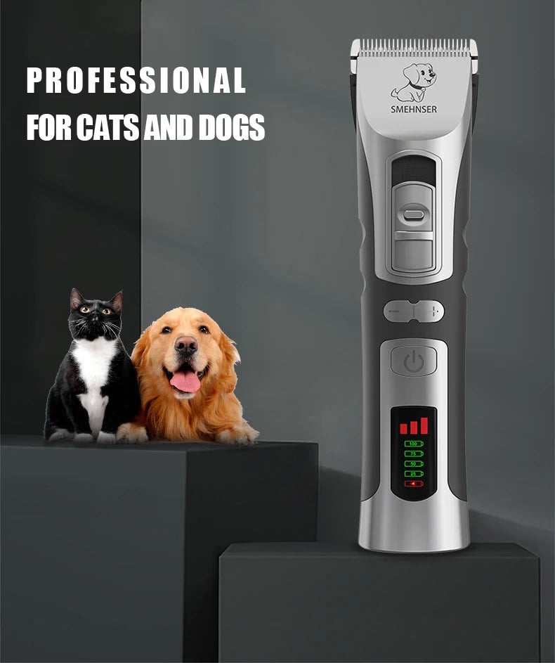 High-Power Smart Dog Clippers – Rechargeable Pet Grooming Trimmer with Detachable Blade