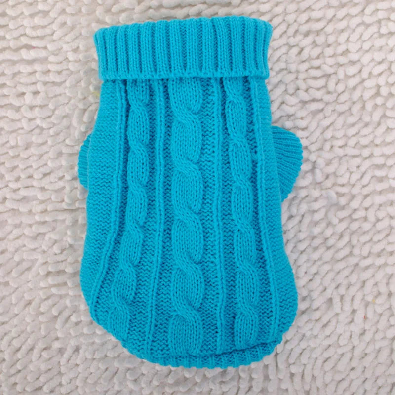 Knitted Dog Sweater – Warm Winter Pet Clothes for Small & Medium Dogs