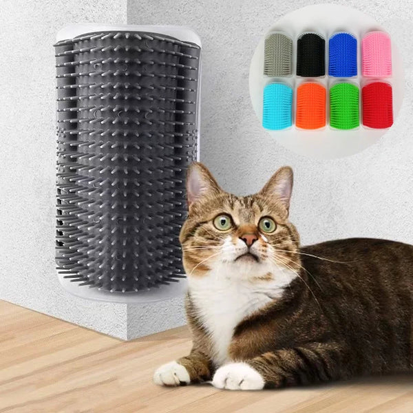 Cat Self-Grooming Massage Brush – Wall Corner Hair Remover Comb