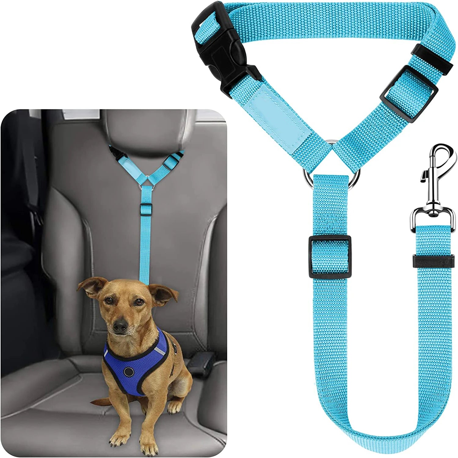 Adjustable Pet Car Seat Belt – Headrest Restraint for Dogs & Cats