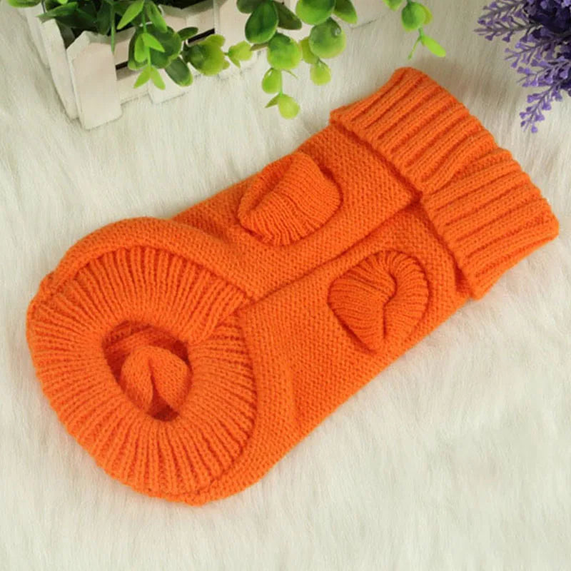 Knitted Dog Sweater – Warm Winter Pet Clothes for Small & Medium Dogs