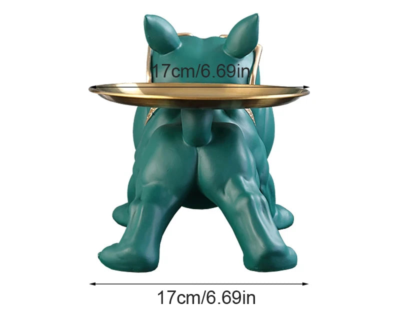 30cm Bulldog Figurine Storage Box – Resin Dog Sculpture for Home Decor