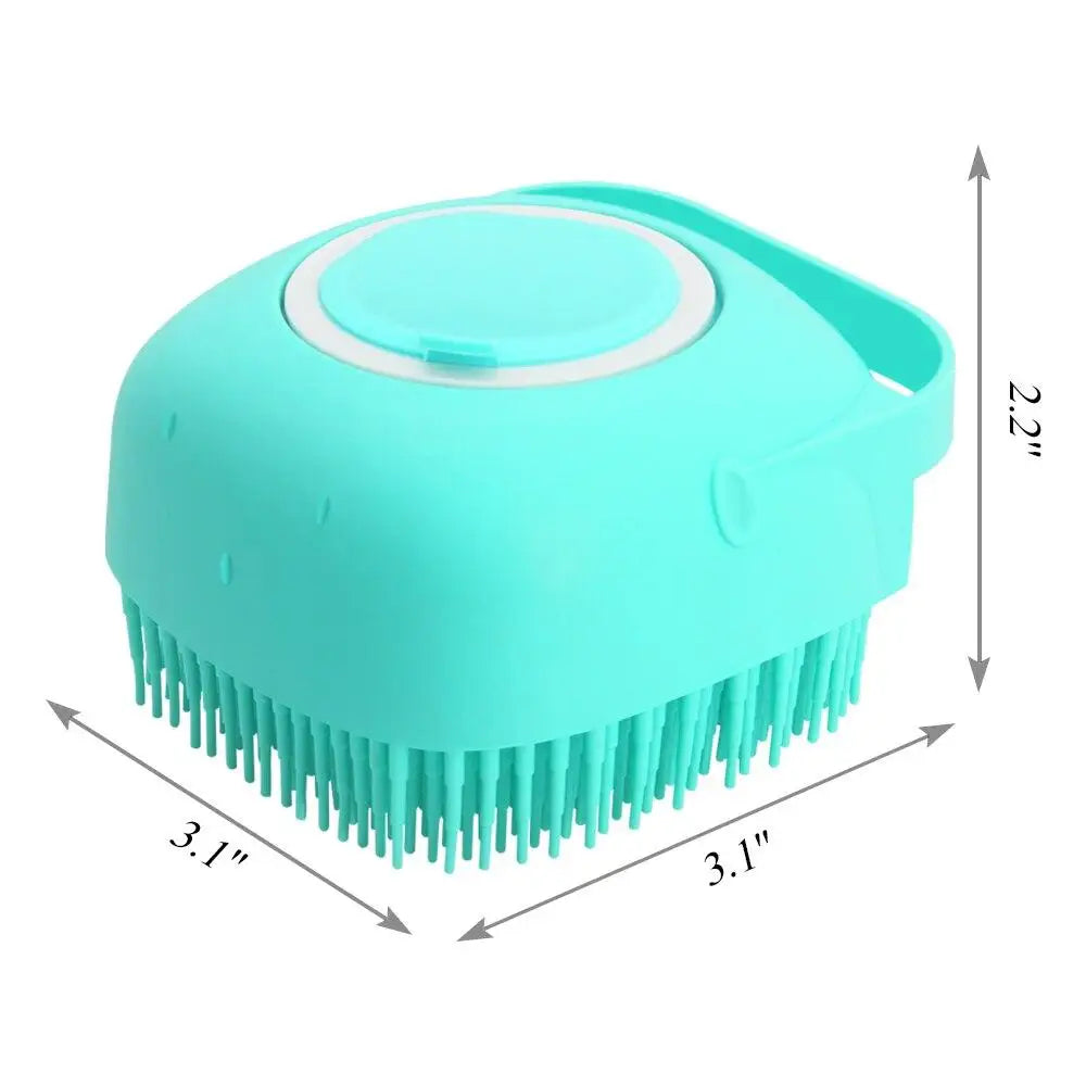 Pet Shampoo Brush – 80ml Silicone Grooming Scrubber for Dogs & Cats