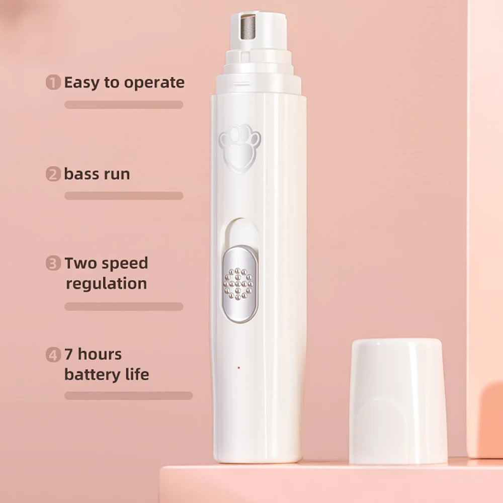 USB Electric Pet Nail Grinder with LED – Cat & Dog Nail Trimmer
