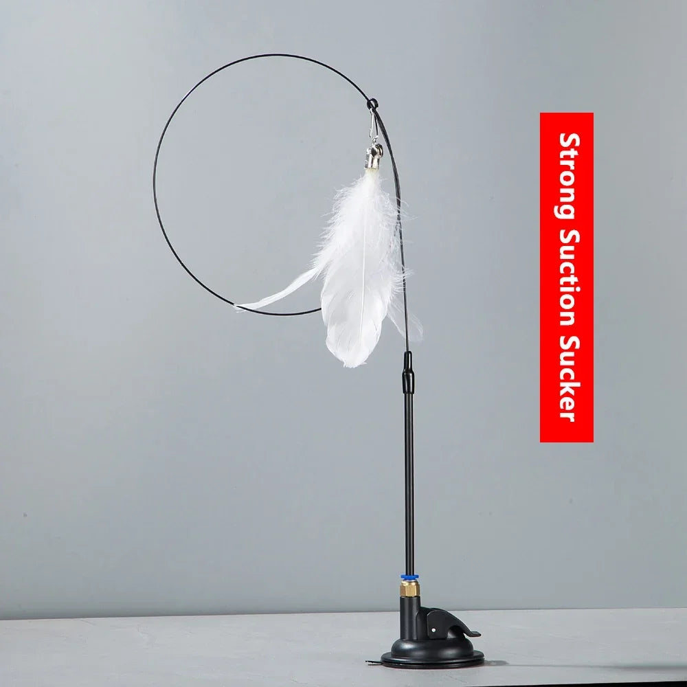 Cat Teaser Stick with Suction Cup & Bell