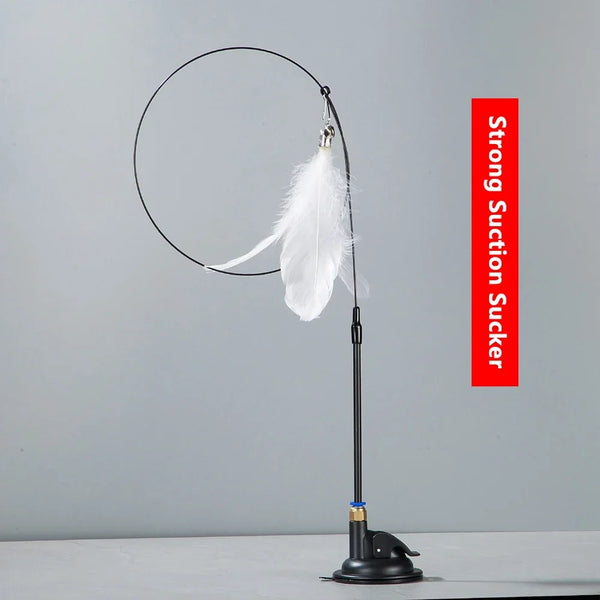 Cat Teaser Stick with Suction Cup & Bell